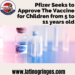 Pfizer Seeks to Approve The Vaccine for Children from 5 to 11 years old