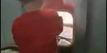 Chinese boy in a lock down quarantine camp