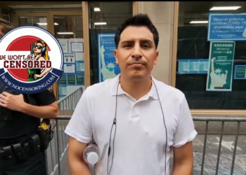 “Stay Away from the Kids” – New York Activists Stand Guard to Safeguard Children from COVID Jabs:  “These shots are poison, basically. Wake up parents!”